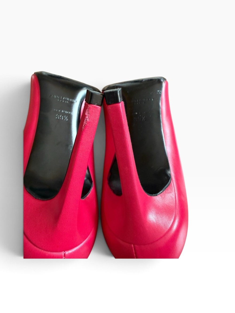 Saint Laurent Zoe Cap-Toe Leather Stiletto Heel Pumps Pink/Black EU 39.5 US 9.5 - Picture 11 of 14